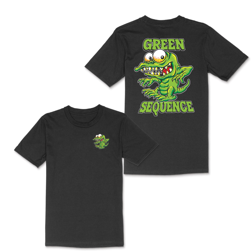 Green Sequence Black Tee