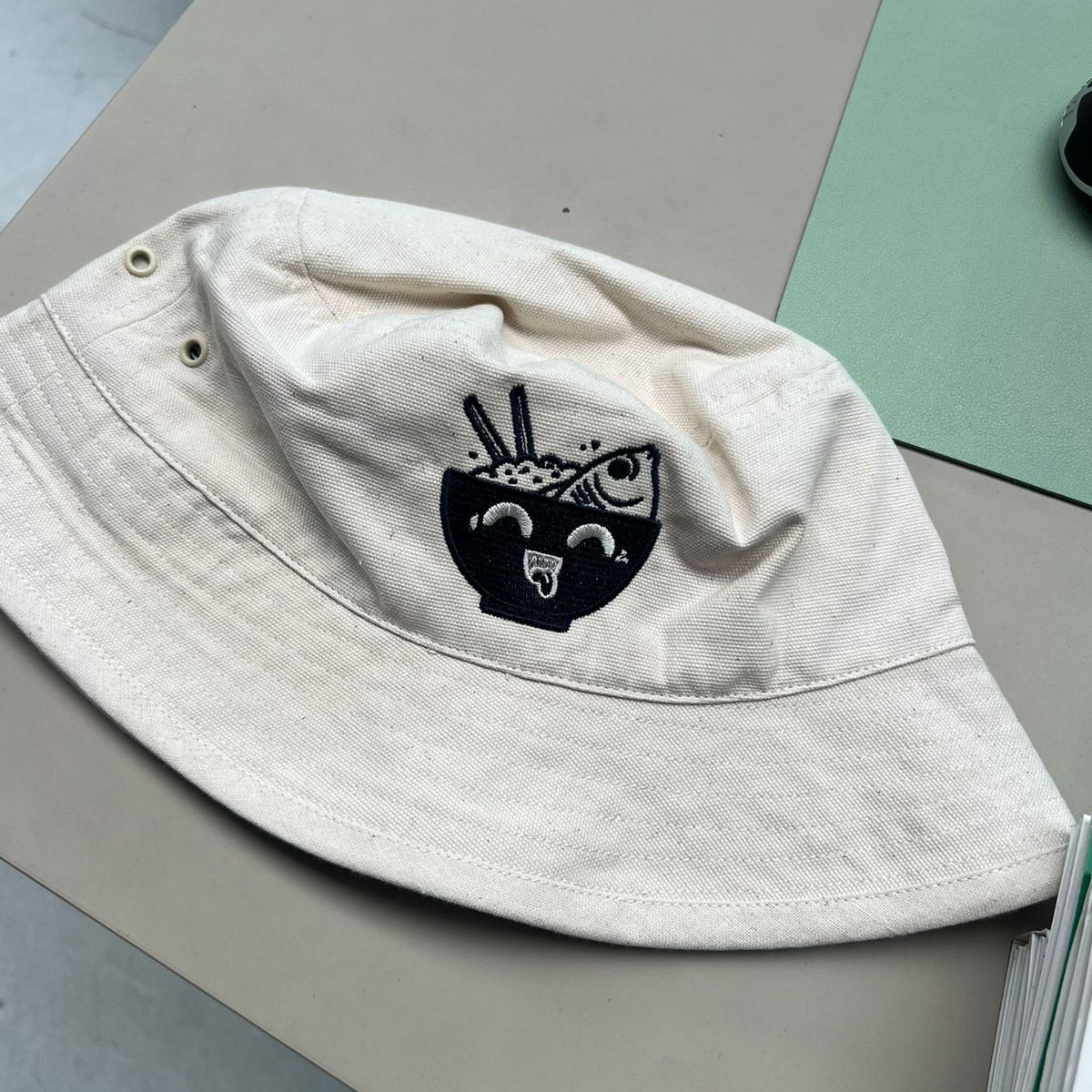 Fish and Rice Natural Bucket hat – PhonkCartel